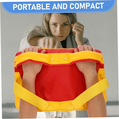 Curved Taekwondo Kick Pad Size S with Handle and Straps for Fans | PU Leather, Epe Core, Lightweight, Portable, Grasp Shield, Side Kick Target, Martial Art Training Use