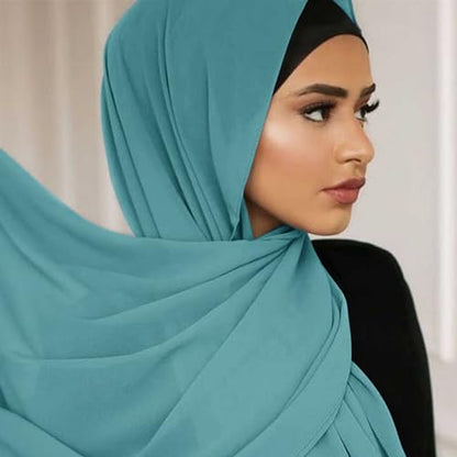Hijab Scarf for Women Soft Cotton Muslim Jersey Hijab Head Wrap Scarves Fashion Long Scarf Shawls - color: Green