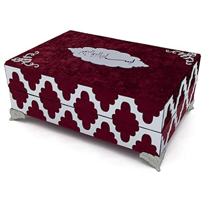 Modefa Islamic Turkish Holy Quran in Arabic with Keepsake Velvet Gift Case & Prayer Beads (Red #418) - color: Red #418