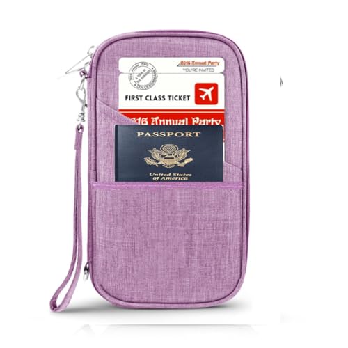 Amazing,Practial Secure Passport Holder Family, Women Rfid BlockingWallet, Travel Wallets, Waterproof Passport Holders Bag for Men Traveling, Travel Document Organizer Credit Cards Case - color: Purple