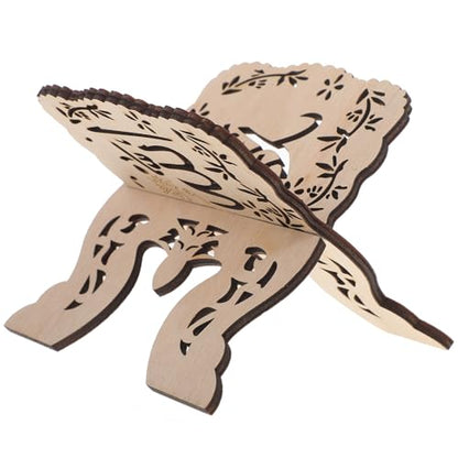 Wooden Bible and Quran Book Stand Decorative Reading Holder Desktop Book Rack for Home Religious Study and Office Use