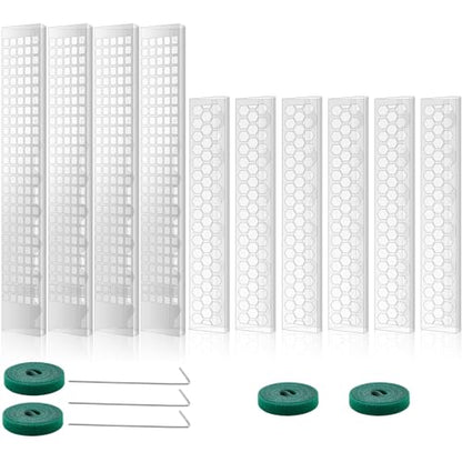 10 Pieces Plastic Moss Pole for Monstera Including 4 Pcs 24 Inch Clear Plant Poles for Indoor Climbing and 6 Pcs 15 Inch D Shape Stackable Plant Support Kit Work with Sphagnum Moss