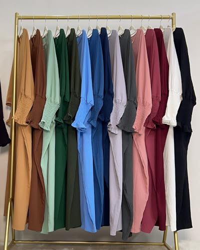 Muslim Prayer Abaya Islamic Women's Khimar Pure Color Hijab Dress Long Sleeve Dubai Kaftan - color: Winered