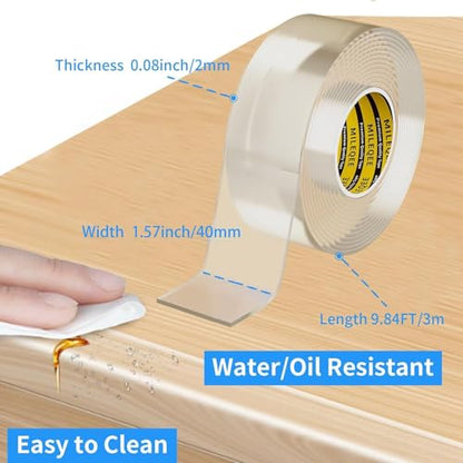 Clear Edge Protector Strip,2 Pack x 1.57in x 9.84FT | 2mm thick，Sharp Edge Wrap Cover Tape, Self Adhesive Protective Bumper Guards for Cabinet Door Desk Bed Furniture Waterproof - size: 2 Pack x 1.57in x 9.84FT