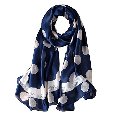Silk Scarf 100% Mulberry Silk Fashion Scarves Long Lightweight Shawl Wrap - color: W25
