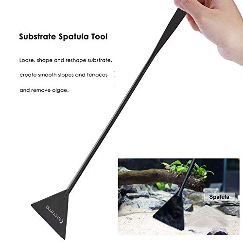 Aquarium Tweezers, Capetsma Stainless Steel Aquarium Plant Tools Long Aquascaping Tools Scissors Spatula Aquatic Plants Tool Set For Freshwater and Saltwater - color: Black