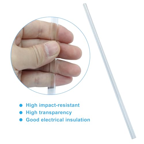 Piutouyar 6 Pcs Round Clear Rigid Tubing Pipe, 0.24 Inch (6 mm) ID x 0.31 Inch (8 mm) OD x 12 Inch (305 mm) Length Rigid Tubing Plastic Polycarbonate Tube - size: 6mmx8mm