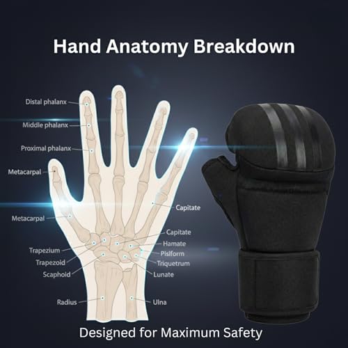 Protective Boxing Hand Wraps for Men & Women, Knuckle Guard Padding, Wrist Stabilizer, Upper Hand Shell & Thumb Shield - Proprietary Safety Technology Designed for Boxing, Muay Thai, MMA, Sparring XL