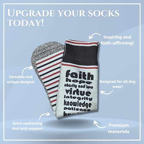 Men's – Christian Crew Socks for Men with Scripture | Moisture-Wicking | Easter Gift Idea - color: Just Tryna Be Like Jesus