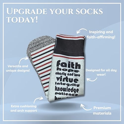 Men's – Christian Crew Socks for Men with Scripture | Moisture-Wicking | Easter Gift Idea - color: Just Tryna Be Like Jesus