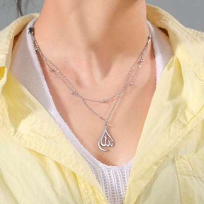 LIKGREAT Allah Necklace for Women Ayatul Kursi Muslim Necklace Allah Pendant Necklace Islamic Muslim Jewelry - color: silver, style: heart shape-double link chain