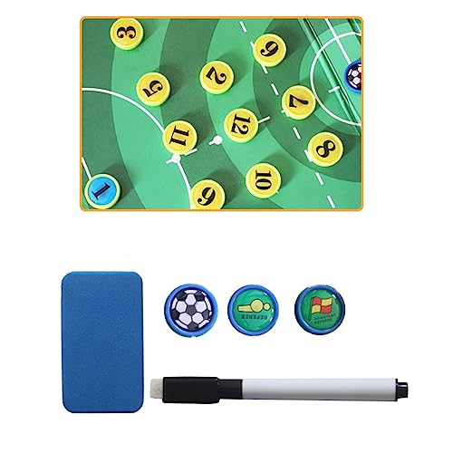 Futsal Soccer Coaching Board Magnetic with Marker, Football Tactics Board Portable, Foldable Soccer Clipboard for Coaches with Player Markers & Pen
