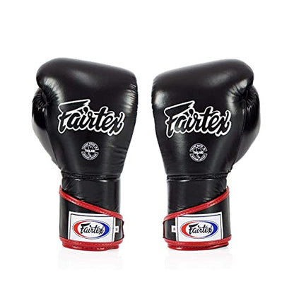 Fairtex BGV6 Angular Boxing Gloves, Locked Thumb Muay Thai MMA Kickboxing | Premium synthetic body with triple-layer foam padding. Joint protection and firm wrist support safeguard hands on heavy bags - color: Black/White/Red, size: 14oz