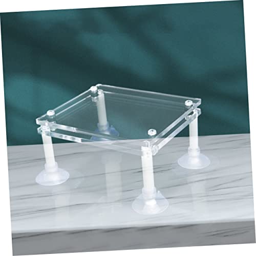 balacoo Submersible Pump Shockproof Pad Water Pump Holder Rack with Suction Cup Transparent Bracket for Fish Tank Stable Aquarium Accessories 4.72 X 3.93 X 1.37 in