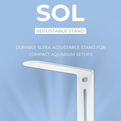 SOL Adjustable Light Stand - Nano Light Riser for Small Planted Tanks, Heavy Duty Aquarium Light Fixture - White - color: White, size: Adjustable Stand