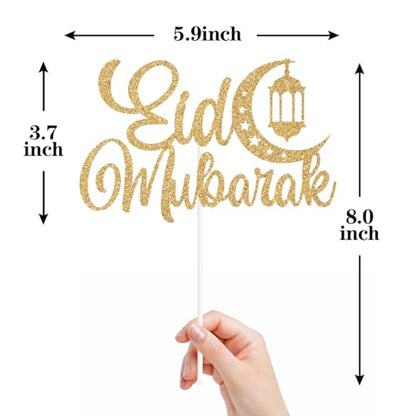 Eid Mubarak Cake Topper, Happy Eid, Muslim Ramadan Kareem, Hajj Mubarak Festival Party Decorations Supplies