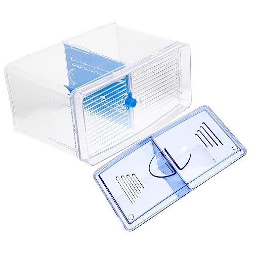 POPETPOP Miniature Fish Breeding Box Acrylic Isolation Tank Incubator for Bettas Guppies Safe Feeding Hatchery with Smooth Surface for Home Aquariums