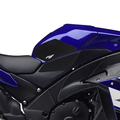 New for Yamaha YZF R1 R1M YZFR1 YZF-R1 2009-2014 Motorcycle Side Fuel Tank pad Tank Pads Protector Stickers Decal Gas Knee Grip Traction Pad Tankpad (One Set) Black