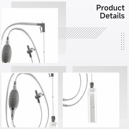 3.0 m Fish Tank Water Changer, Aquarium Vacuum Gravel Cleaner with Flow Regulator, Extendable Siphon, Duckbill Suction Head, Fixed Clip, Screen Grid for Fish Tank Cleaning