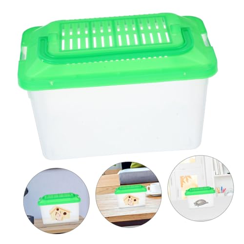 GANAZONO 2pcs Portable Handheld Fish Tank Breeding Carrier for Betta Fish Reptiles and Small Pets Secure and Travel-Friendly Critter Carrier