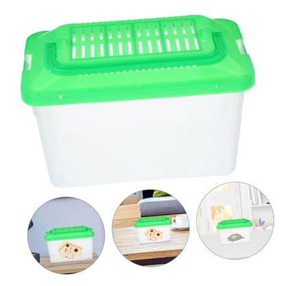 GANAZONO 2pcs Portable Handheld Fish Tank Breeding Carrier for Betta Fish Reptiles and Small Pets Secure and Travel-Friendly Critter Carrier