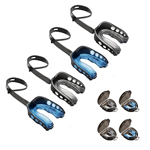 4Pack Football Mouth Guard Professional Youth Mouth Guard with Strap Soft Sports Mouthguard for Boxing Adult Shock Doctor Mouthpiece for Braces