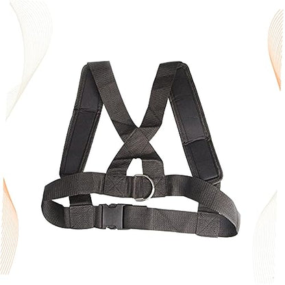 Mikikit Adjustable Resistance Training Harness with Heavy Duty Hooks for Sled and Tire Workouts Durable Fitness Tool for Speed and Endurance Training Black