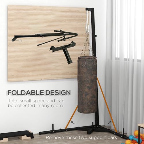 Foldable Heavy Bag Stand 67" -Adjustable Height Boxing Stand for Home Gyms