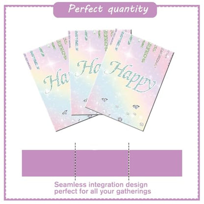 Kesfey Rainbow Birthday Tablecloths Pastel Silver Glitter Table Cover | 54×108 Inch,Silver Sprinkle Rainbow Tie Dye,Disposable, Waterproof, Rectangle Table Cover, Party Supplies Decoration - color: Rainbow Birthday