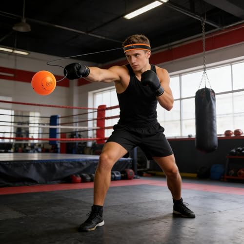 Ball Punching Headband Reaction Training Fun Hand Eye Coordination | Beginners Reflex Ball Trainer Gear for Professionals Enthusiasts Beginners Amateurs Lovers Families Friends
