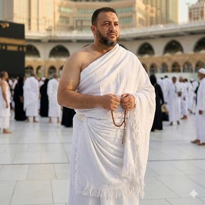 Modefa Plus Size Extra Large Ihram for Umrah Men Towel Set - Unsewn Ahram Hajj Essentials for Men Umrah Essentials Ehram - 120 x 240cm per Towel 2 Towels Turkish 100% Cotton 1250 Grams (XL Ihram) - style: XL Ihram