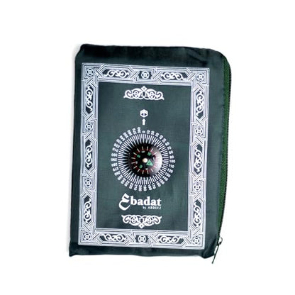 ABDEEZ Portable Travel Prayer Mats | Compass, Weights (Keeps mat in Place), and Pouch, Pocket Size (Green) - color: Green