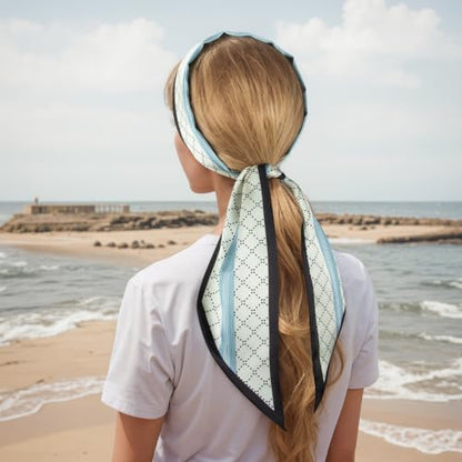 RIIQIICHY Hair Scarf for Women Like Silk Scarves Headband Neck Scarfs Twilly Purse Accessories - color: C009