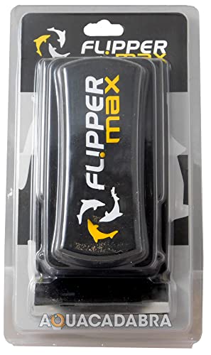 FL!PPER Flipper Cleaner Float - 2-in-1 Floating Magnetic Aquarium Glass Cleaner - Fish Tank Cleaner - Scrubber & Scraper Aquarium Cleaning Tools – Floating Fish Tank Cleaner, Max - size: 1 Count (Pack of 1)
