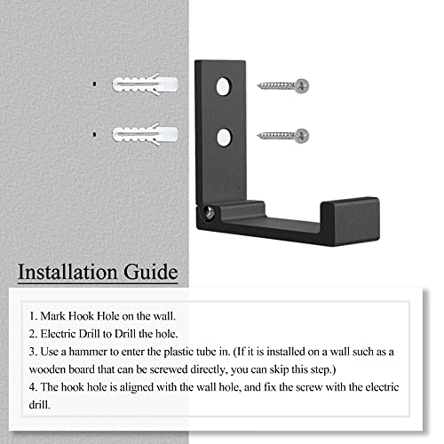 OHIYO Folding Coat Hooks 4pcs Foldable Hook Wall Mounted for Hanging Coat, Jacket, Towel Heavy Duty Wall Hooks Aluminum Alloy Fold up Hooks Headphones Holder Bearing Load 33lb (Black) - color: Black-4 Pack