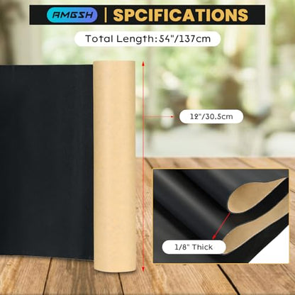 1/8” T X 12” W X 54”L Sponge Neoprene with Adhesive Foam Rubber Sheet | Padding Gaskets,Crafts for Weather proofing or Stripping DIY Gasket or Sealing Material - size: 1/8” Thick X 12” Wide X 54” Long