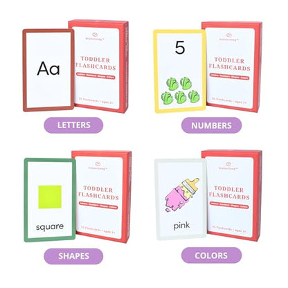 Toddler Essential Flashcards | Letters, Numbers, Shapes, & Colors | Ages 2-5 | Supports PreK & Kindergarten Curriculum | Premium 50 Flash Cards - style: Toddler