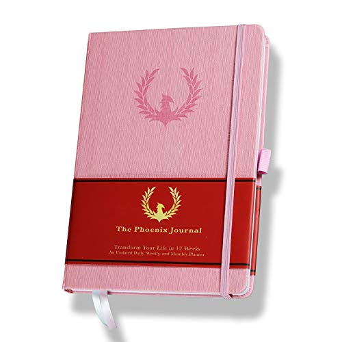 The Phoenix Journal - Quarterly Goal Planner, Daily Planner Journal & Organizer for Goal Setting, Productivity & Focus - Undated 12 Week Planner, Weekly & Monthly Planning, Habit Tracking - Hardcover (Pink) - color: Pink