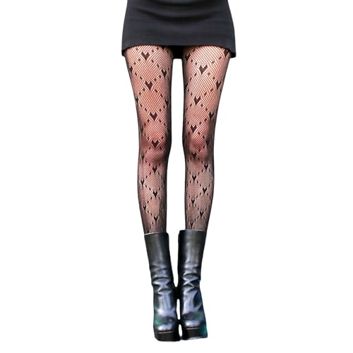 Millennials In Motion Sheer Elegance Patterned Tights - color: Heart Designer