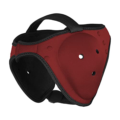 Wrestling BJJ Grappling Headgear - Adjustable Ear Guard - Ultra Soft Ear & Head Guard - Adult & Youth - color: Red, size: Adult