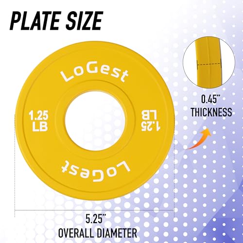 Logest Change Weight Plates 0.50LB 1.25LB 2.5LB 5LB Set Weight Plates for Olympic Bars Perfect for Strength Training Weight Plates Exercise Balance Increase Fractional Plate Olympic Bumper Plates - color: 1.25-2.5 LB (4 Piece Set)