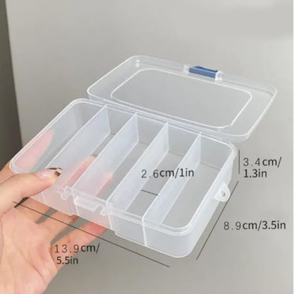 5 Grid Clear Plastic Fishing Tackle Accessory Box Container, Clear Tiny Fishing Lure Bait Hooks Storage Box for Hair Clips And Jewelry Making Organizer