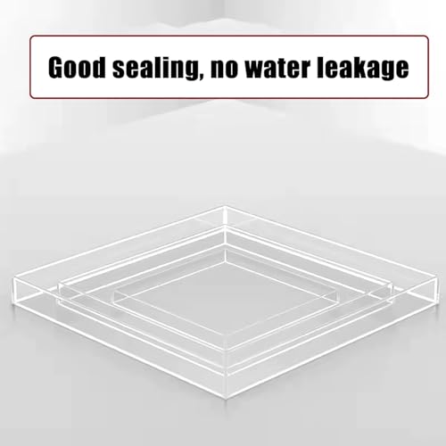 Transparent Acrylic Water Tank Display Box for Photography, Shallow Sink Prop, Deep Water Storage for Coffee, Cosmetics Tray, 30x30x5cm (11.8x11.8x2in)