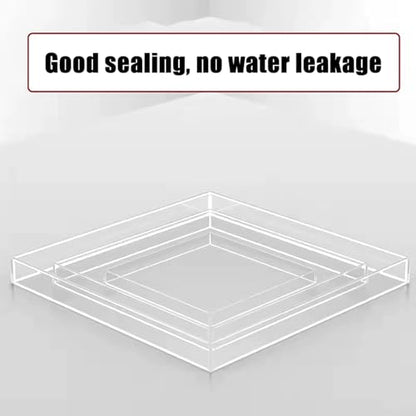 Transparent Acrylic Water Tank Display Box for Photography, Shallow Sink Prop, Deep Water Storage for Cosmetics, Coffee Tray, Desktop Organizer (30x30x5cm/11.8x11.8x2in)