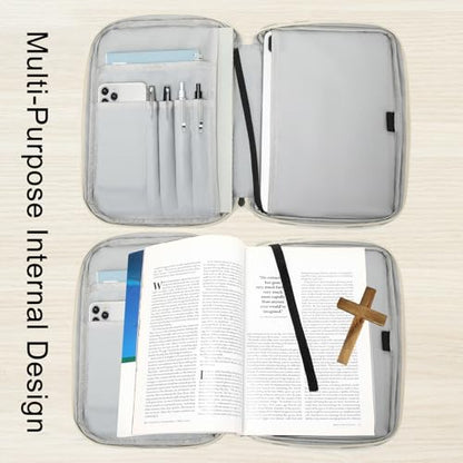 Bible Cover Case for Women Large Bible Cover for Girls Bible Study Supplies Accessories with Handle and Shoulder Strap | Durable - color: Light Green