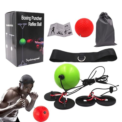 Boxing Reflex Ball No Drill Wall Mounted Design, Bouncing Reflex Punching | Boxing Equipment for Training At Home Reflex Speed Training Punching Ball Reaction Quickness Coordination Indoo