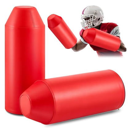 Tellegloww 2 Packs Football Arm Shield Blocking Pad Bullet Shaped Football Forearm Blocking and Sparring Training Pads for Sports Trainer and Coach - color: Red