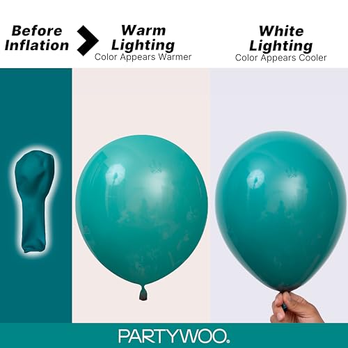 PartyWoo 슬레이트 블루 풍선 140피스 다양한 사이즈 팩 45.7cm(18인치), 30.5cm(12인치), 25.4cm(10인치), 12.7cm(5인치), 네이비 더스티 블루 보헤미안 뉴트럴 풍선 아치 키트, 베이비 샤워, 졸업식, 정글, 바다 생일 파티 장식, 블루-F22 - color: Blue-f22