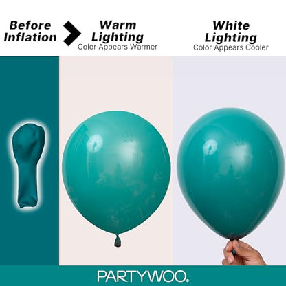 PartyWoo 슬레이트 블루 풍선 140피스 다양한 사이즈 팩 45.7cm(18인치), 30.5cm(12인치), 25.4cm(10인치), 12.7cm(5인치), 네이비 더스티 블루 보헤미안 뉴트럴 풍선 아치 키트, 베이비 샤워, 졸업식, 정글, 바다 생일 파티 장식, 블루-F22 - color: Blue-f22
