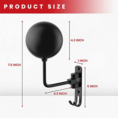 Helmet Hanger Wall Mount 180° Swivel Helmet Holder for Motorcycle Bike Racing Outerwear Sports Gear - color: Black-1
